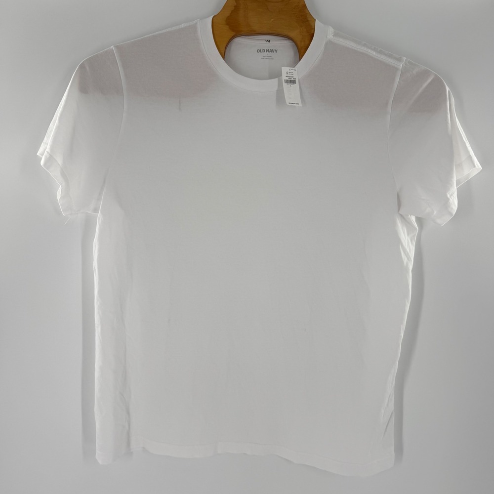 Old Navy Mens Soft-Washed Crew Neck T-Shirt White Large 855428-09-1 NWT